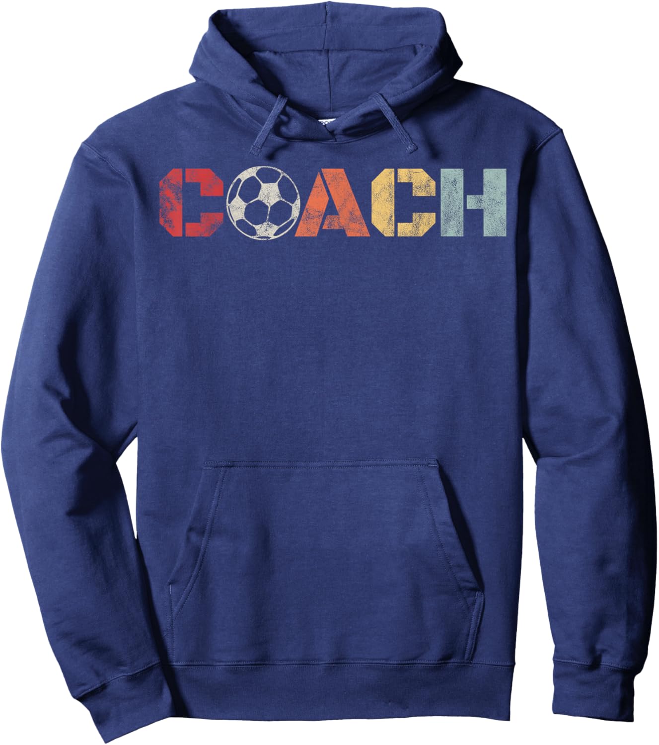 Soccer Coach Retro Vintage Instructional Soccer Ball Staff Hoodie - Hoodie | Navy