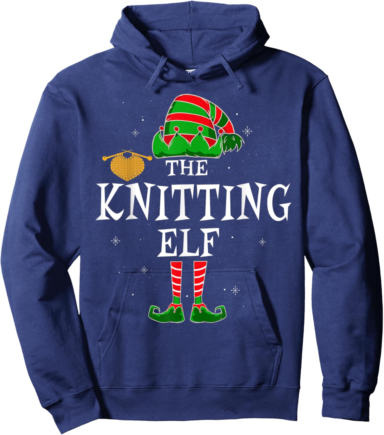 The Knitting Elf Group Matching Family Christmas Funny Hoodie - Hoodie | Navy