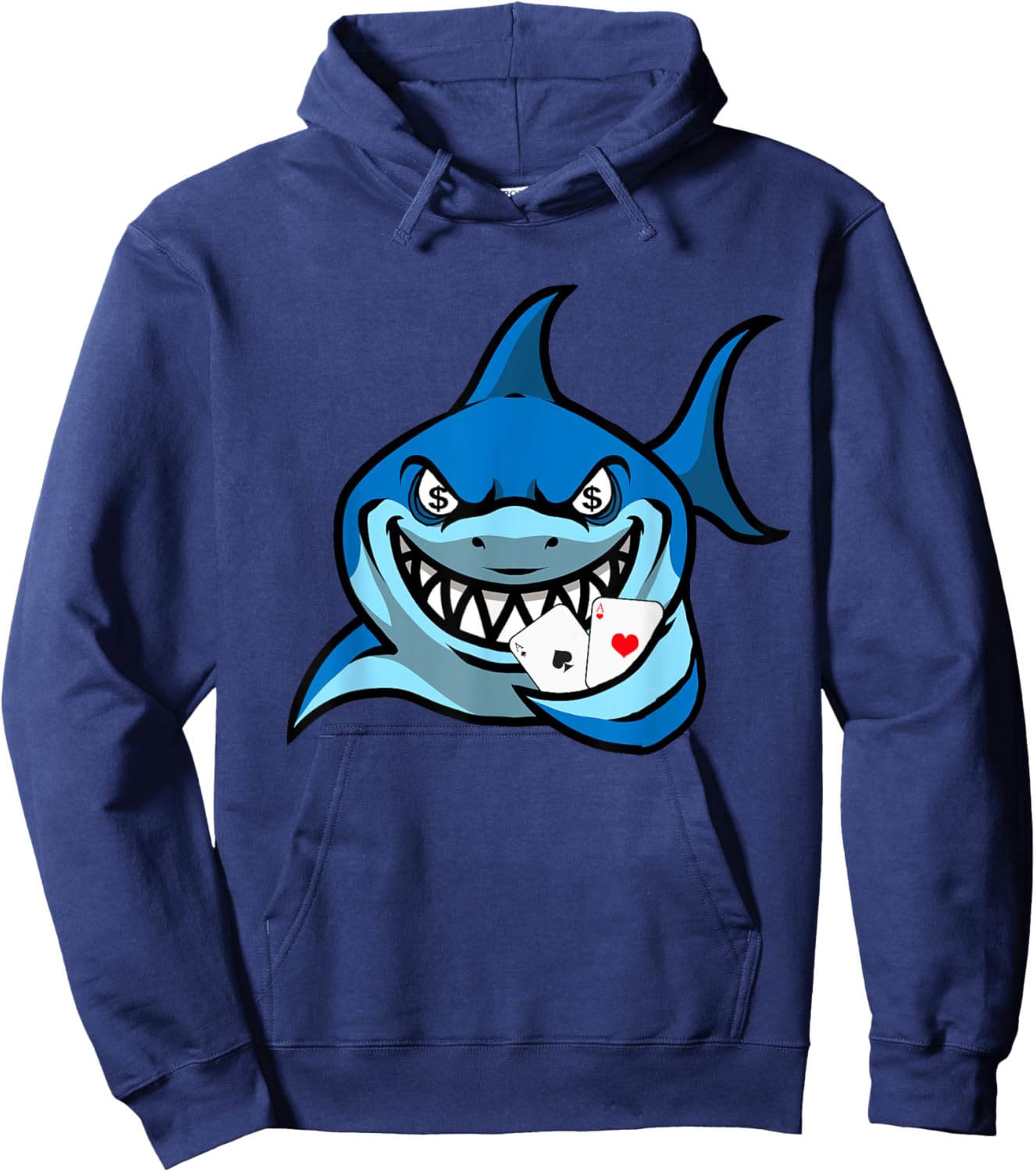Poker Ace Of Spades Hearts Shark - Texas Hold'Em Poker Hoodie - Hoodie | Navy