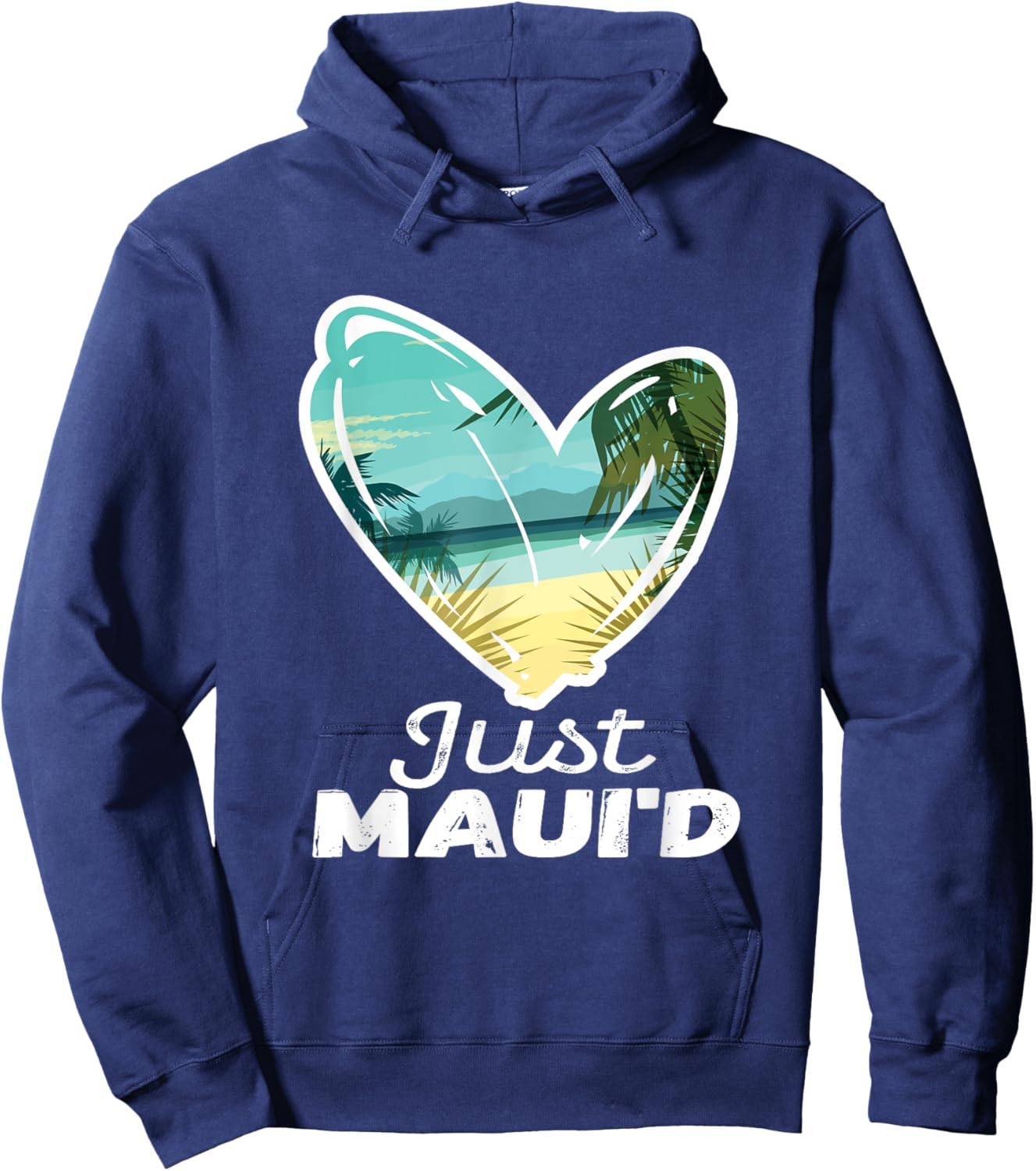 Newlywed Honeymoon Souvenir Just Married Just Maui'd Hawaii Hoodie - Hoodie | Navy