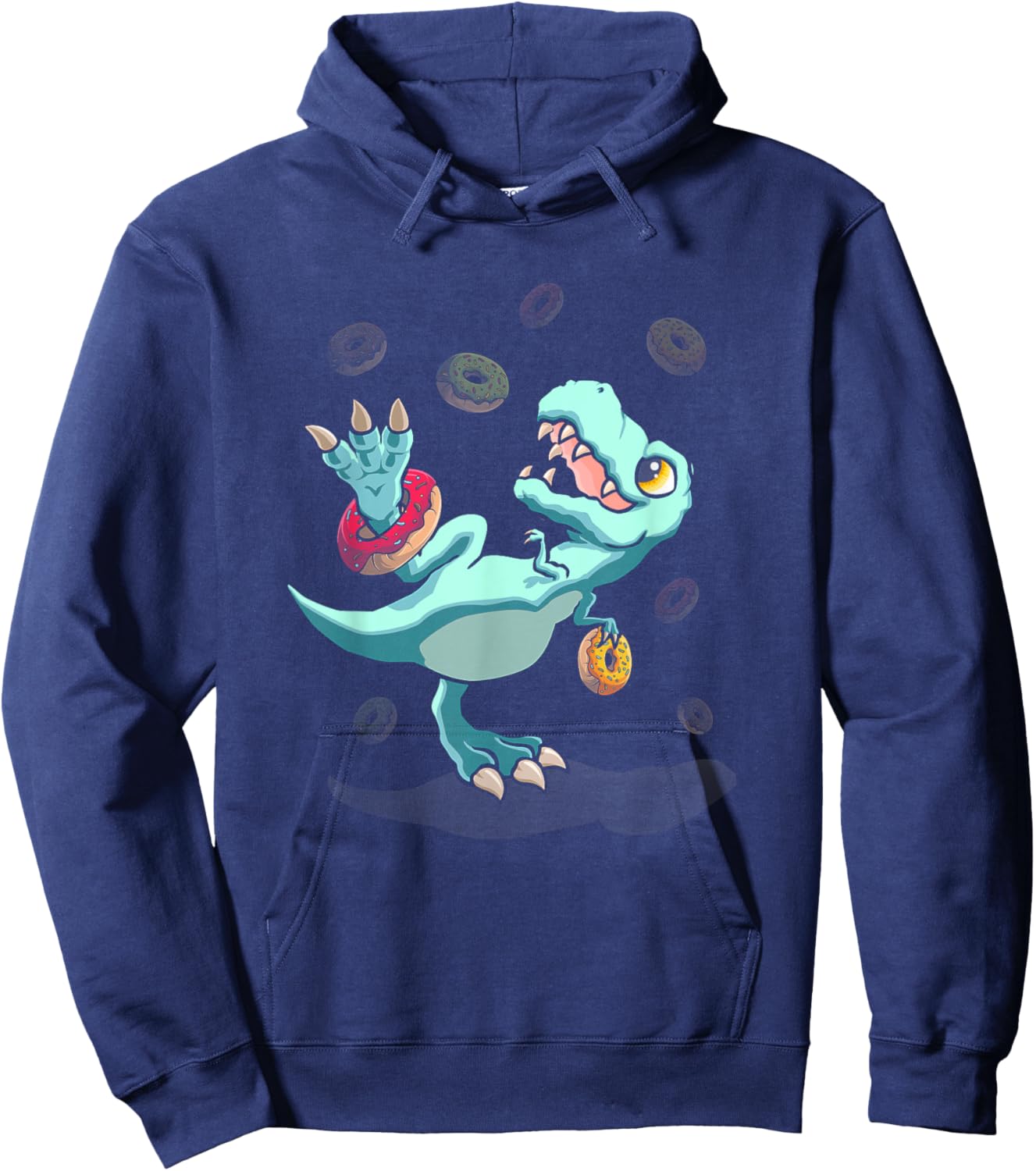 Dinosaur Donut Dino Doughnut Birthday Kids T-rex Hoodie - Hoodie | Navy