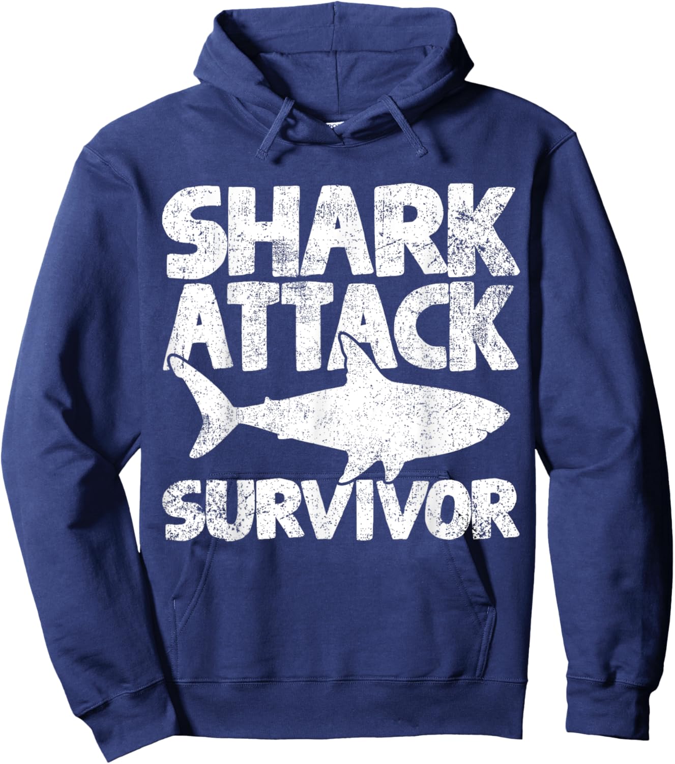 Shark Attack Survivor Hoodie - Hoodie | Navy