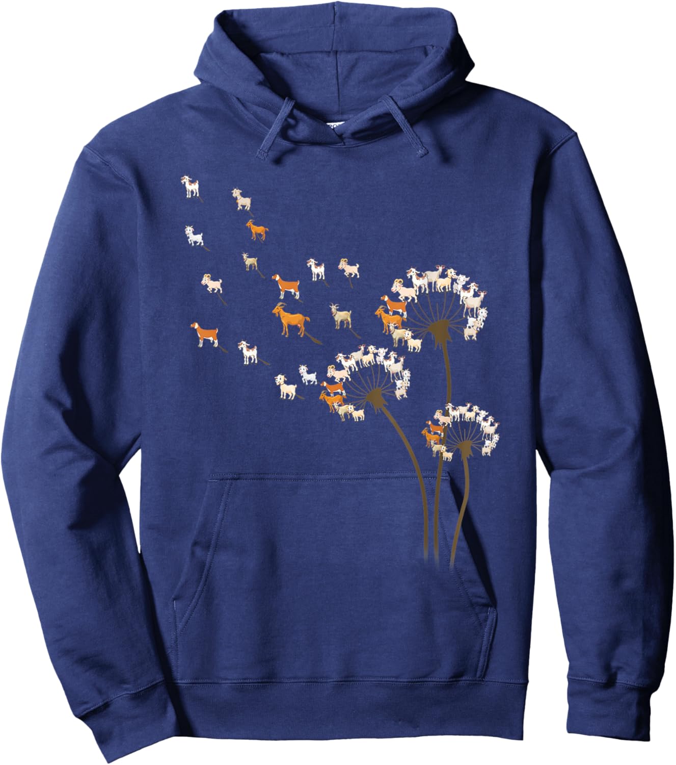 Animal Lover Gifts Goat Dandelion Flower Women Hoodie - Hoodie | Navy