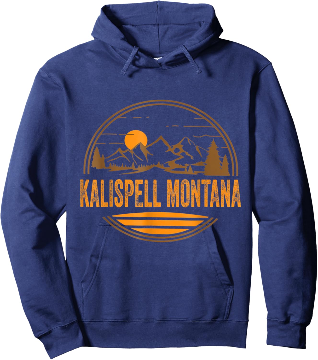 Kalispell, Montana Mountain Hiking Souvenir Hoodie - Hoodie | Navy