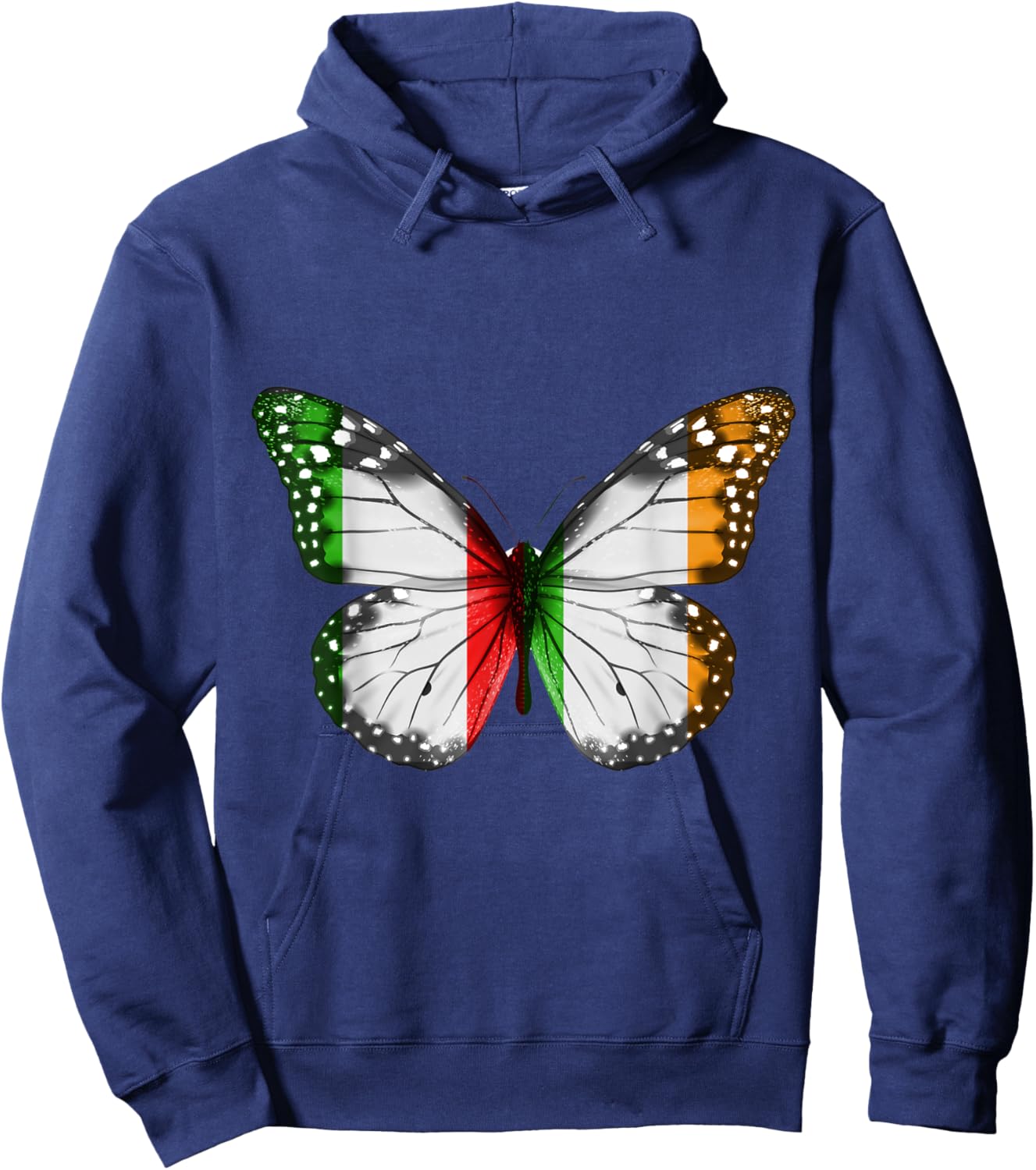 Italian Irish Flag Butterfly Hoodie - Hoodie | Navy