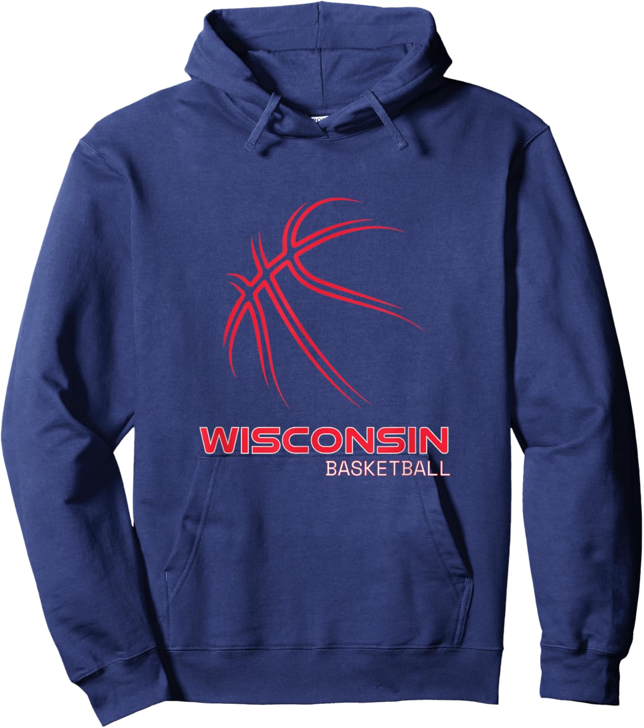 Basketball WI Love The Badger State Souvenir Wisconsin Hoops Hoodie - Hoodie | Navy