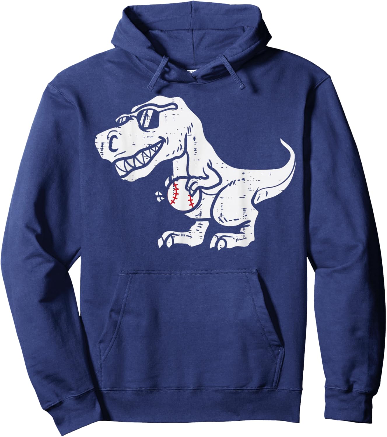 Trex Dinosaur Baseball Cute Sports Catcher Player Kids Boys Hoodie - Hoodie | Navy