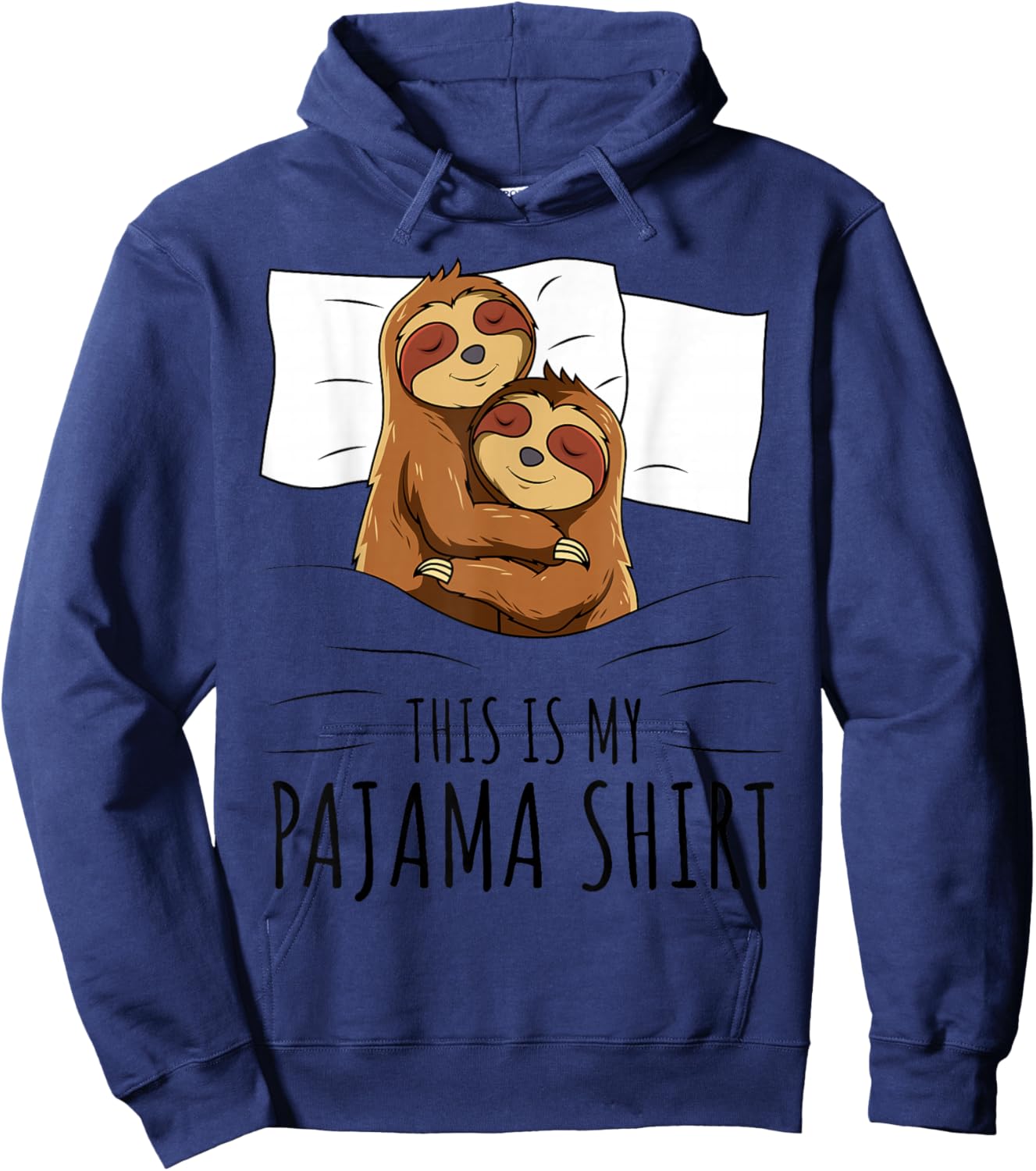 Sleeping Sloth Lover Pajama Hoodie - Hoodie | Navy