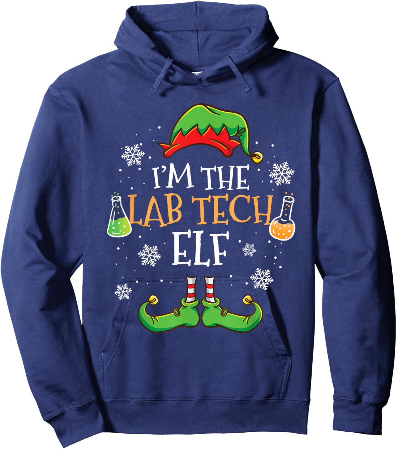 Im The Lab Tech Elf Christmas Hoodie - Hoodie | Navy