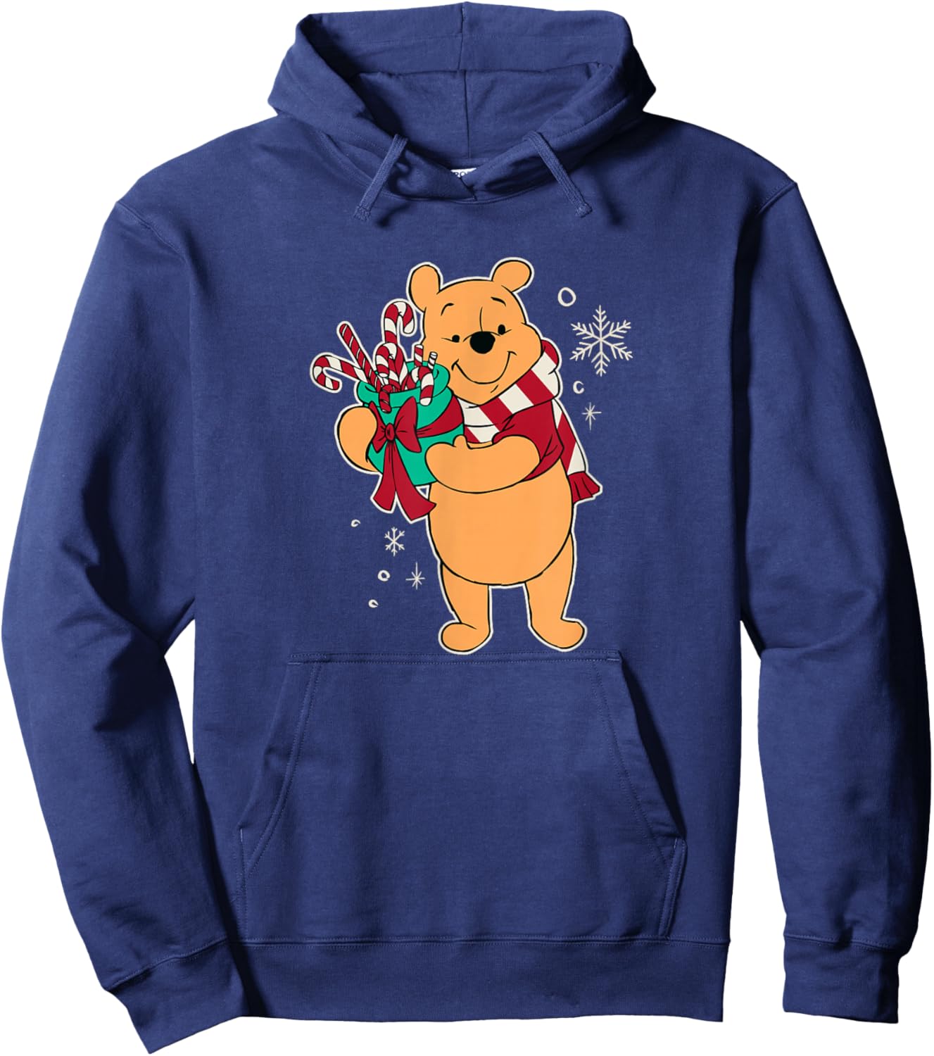 Disney - Holiday Pooh Bear loves Candy Canes Hoodie - Hoodie | Navy