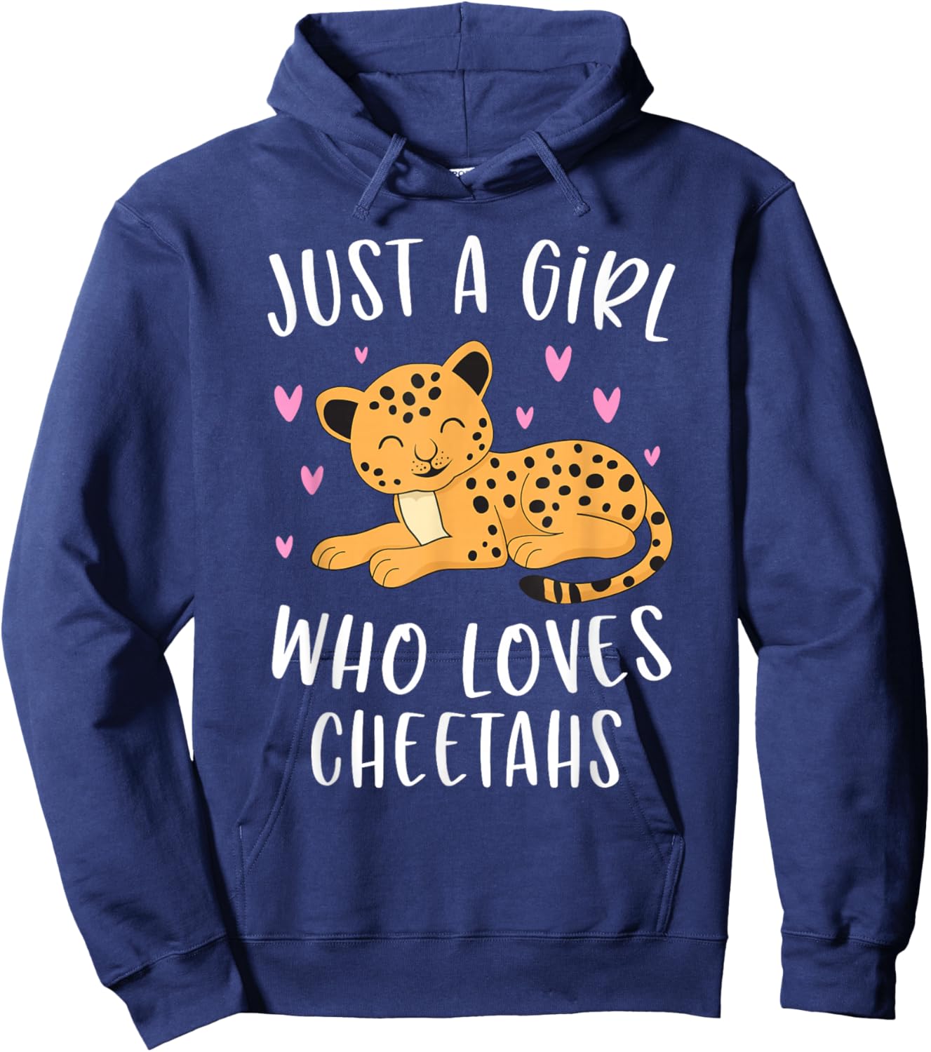 Cute Cheetah Shirt for Girls Just A Girl Who Loves Cheetahs Hoodie - Hoodie | Navy