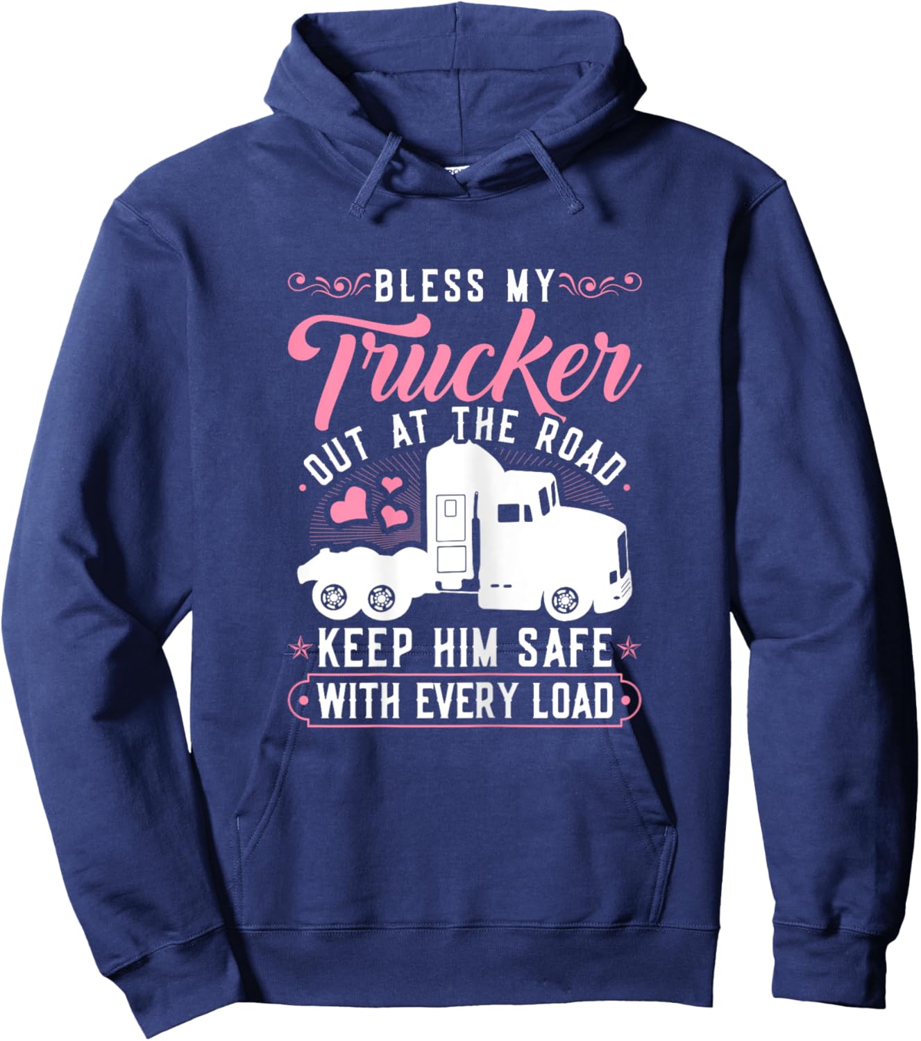 Women Truck Driver Prayer, Trucker Wife Hoodie - Hoodie | Navy