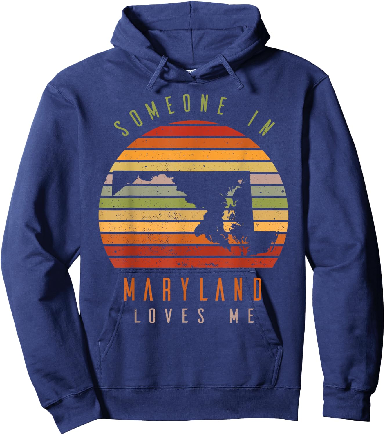 Someone In Maryland Loves Me Vintage State Retro Hoodie - Hoodie | Navy