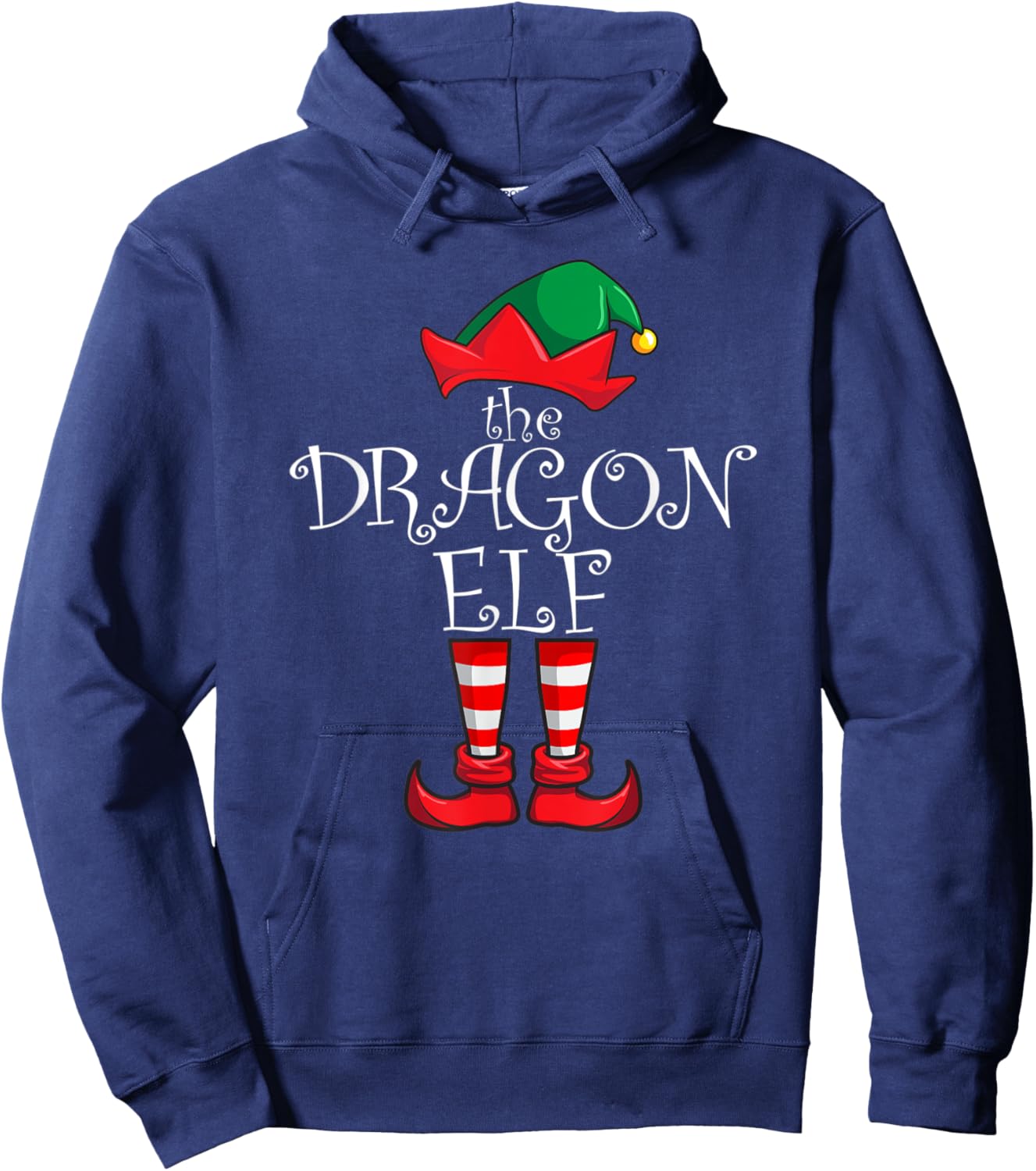 Dragon Elf Matching Family Christmas Party Pajama Dragon Elf Hoodie - Hoodie | Navy