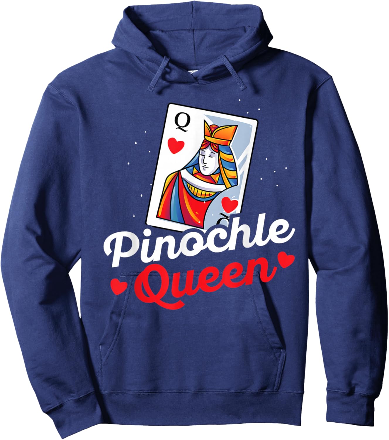 Pinochle Queen Player Gift - Funny Pinochle Card Game Hoodie - Hoodie | Navy