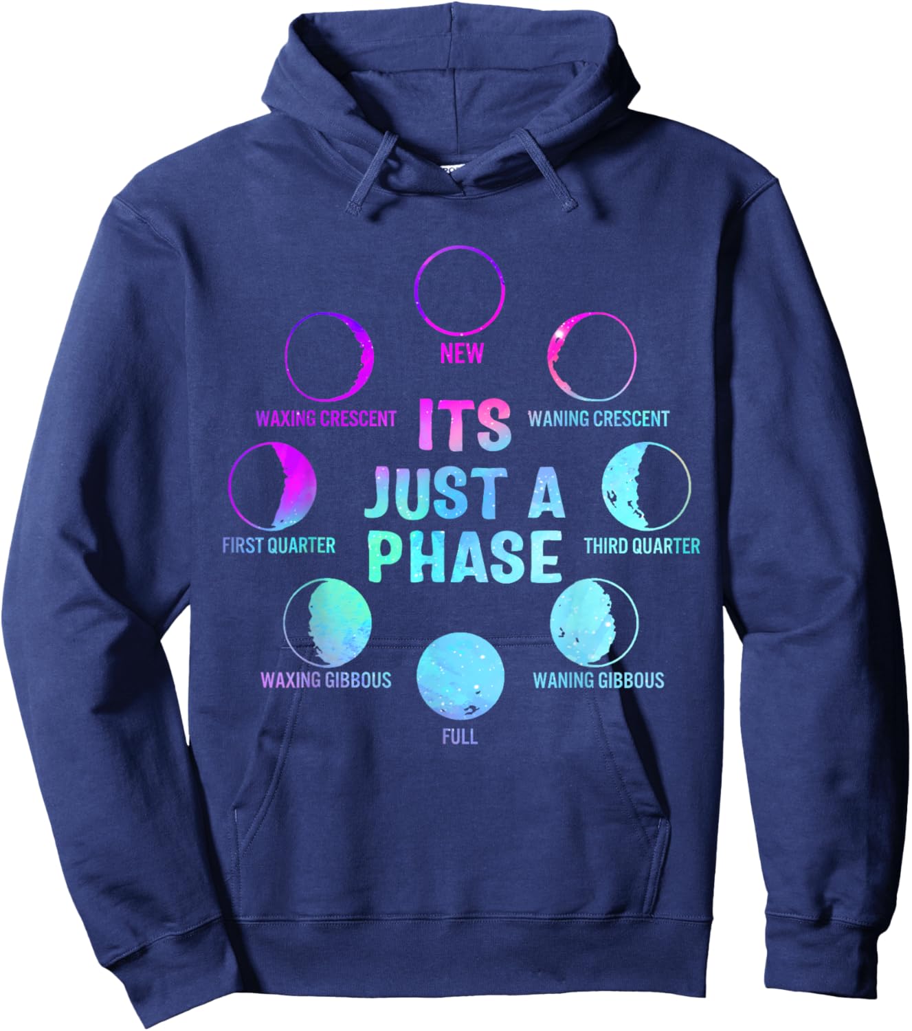 It's Just A Phase Celestial Moon Lunar Cycle Astronomy Kids Hoodie - Hoodie | Navy