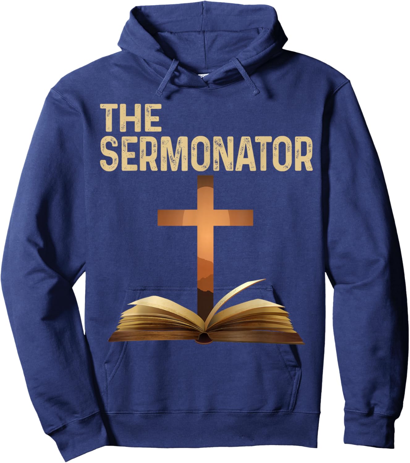 The Sermonator Pastor Appreciation Christian Cross Hoodie - Hoodie | Navy