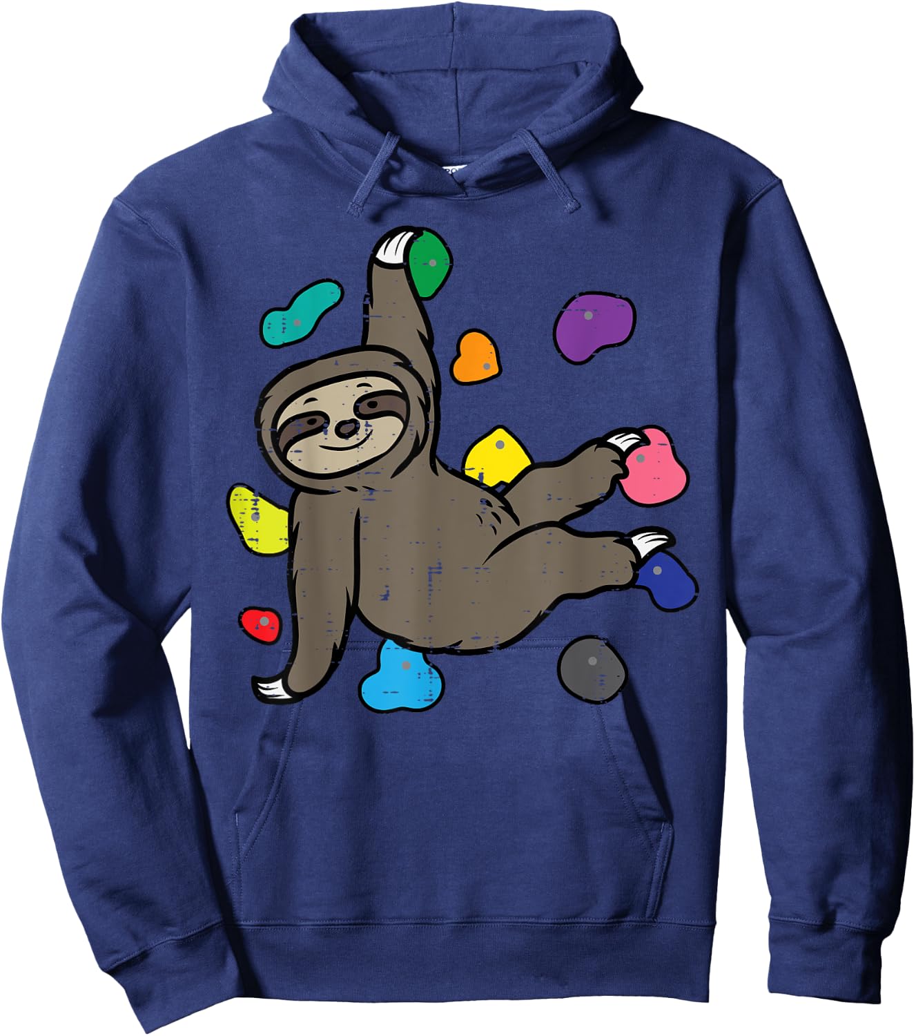 Rock Climbing Sloth Cute Climber Boys Girls Kids Women Men Hoodie - Hoodie | Navy