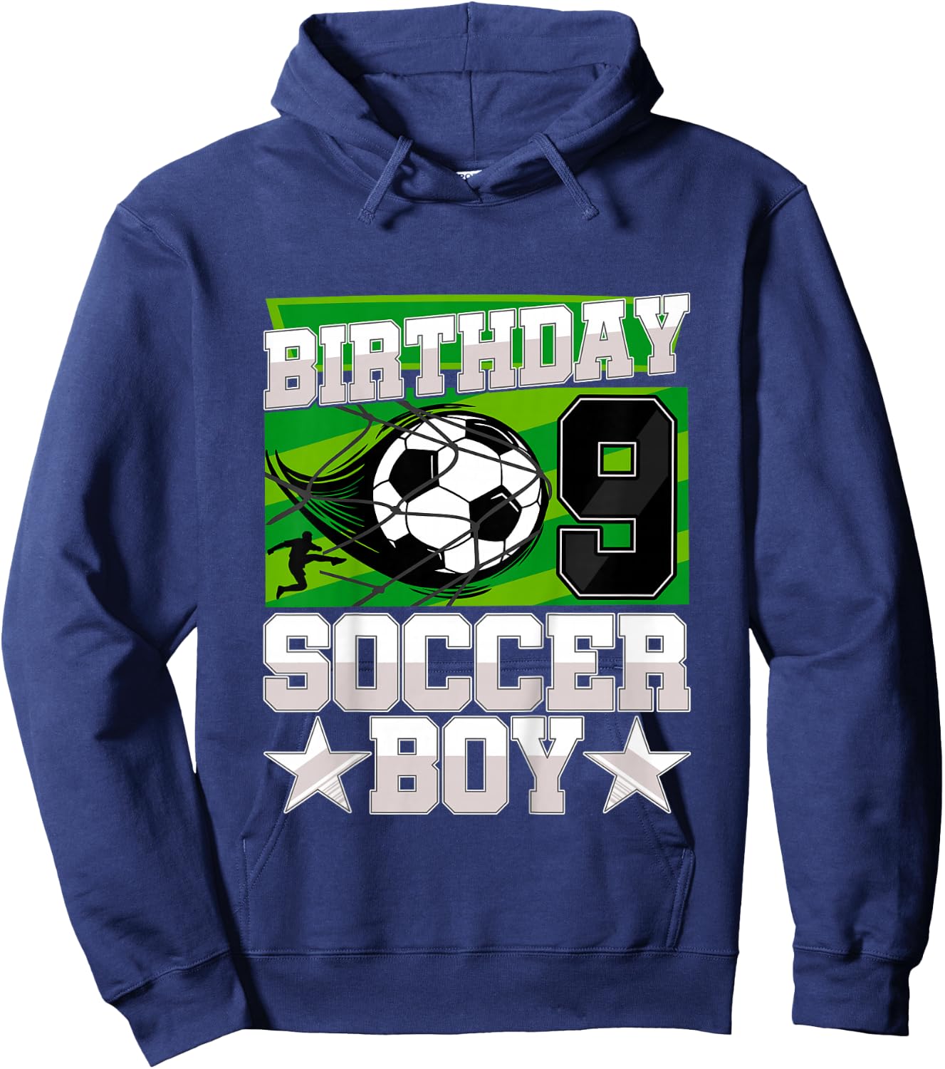 Soccer Birthday Party - 9th Birthday Boy 9 Years Old Hoodie - Hoodie | Navy