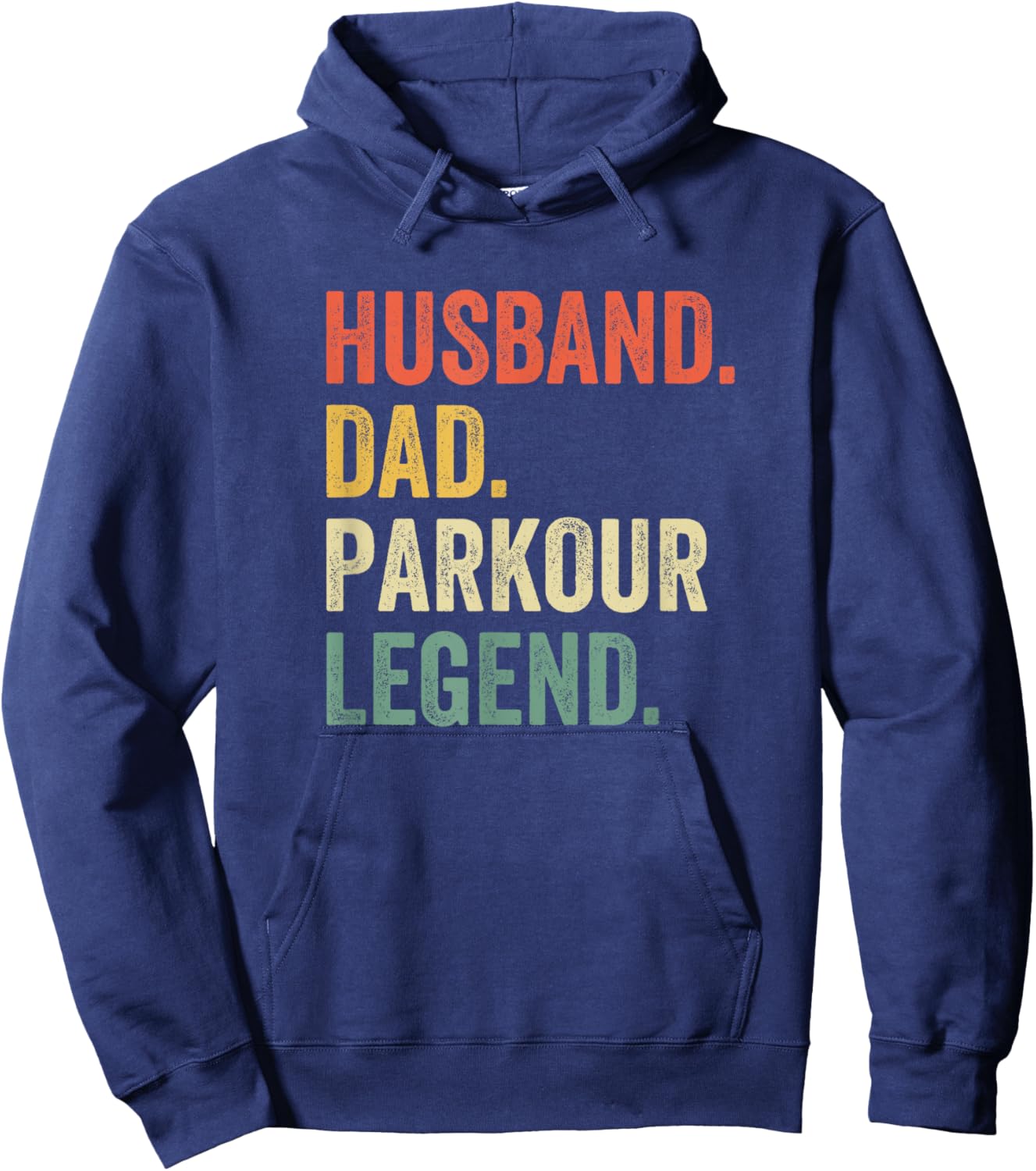 Funny Free Running Husband Dad Parkour Legend Vintage Hoodie - Hoodie | Navy