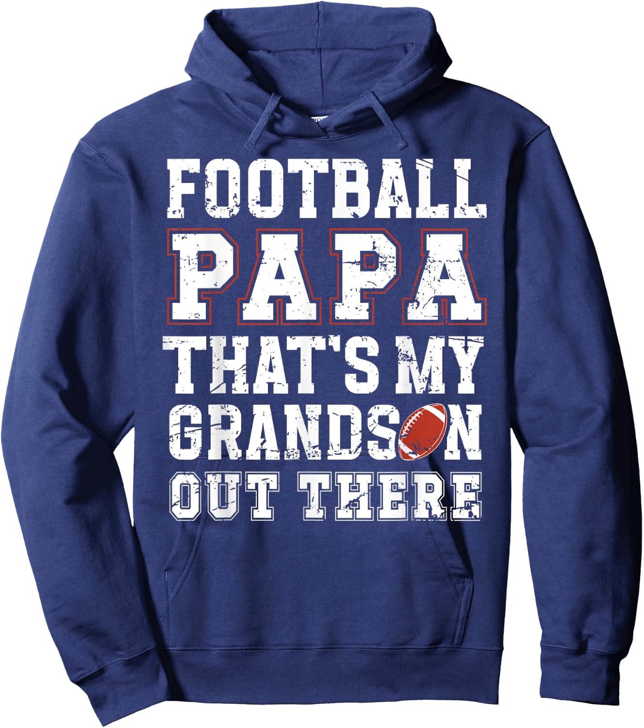 Proud Football Papa Of A Football Player Papa Hoodie - Hoodie | Navy