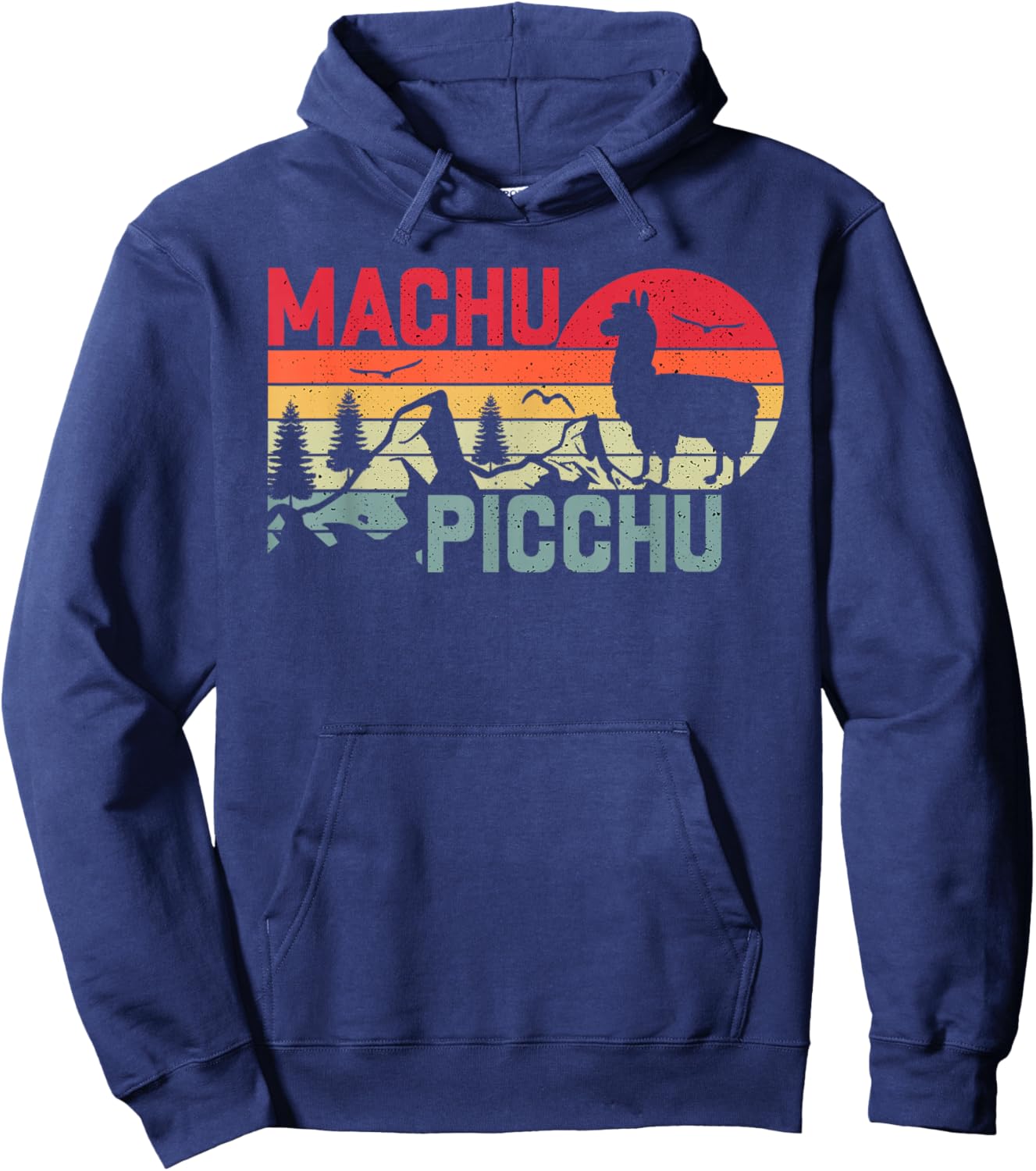 Retro Machu Picchu Peruvian Pride Peru Travel Hoodie - Hoodie | Navy