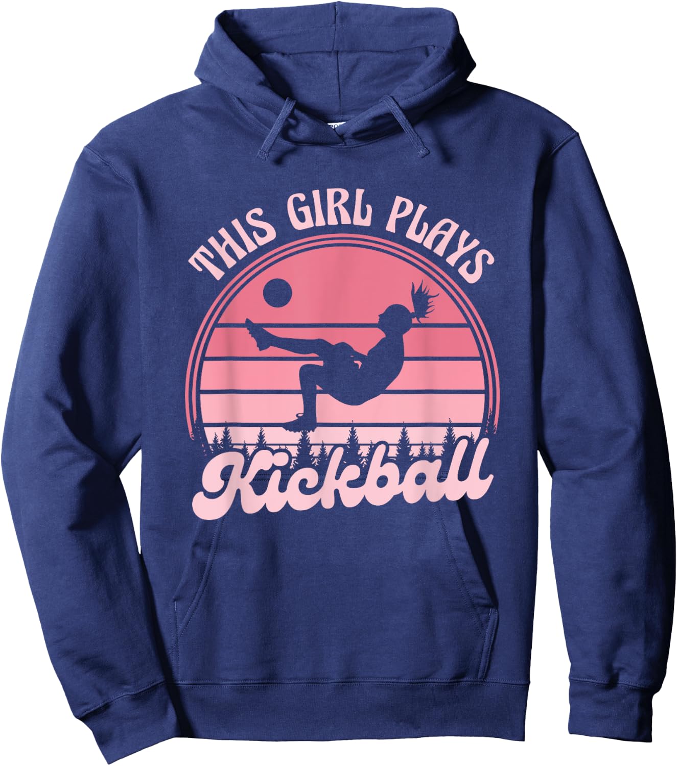 Kickball Lover Funny Kickball Team Sports Girls Kickball Hoodie - Hoodie | Navy