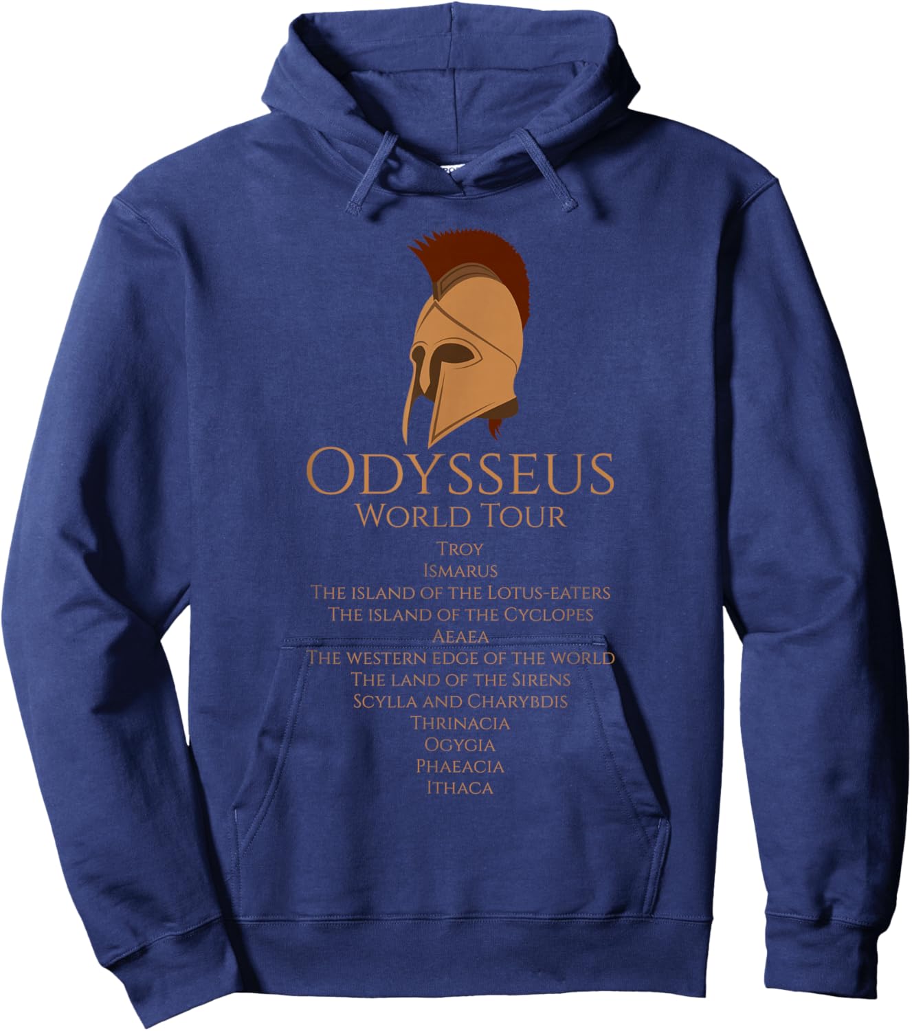 Odysseus World Tour - Ancient Greek Epic Mythlogy Hoodie - Hoodie | Navy