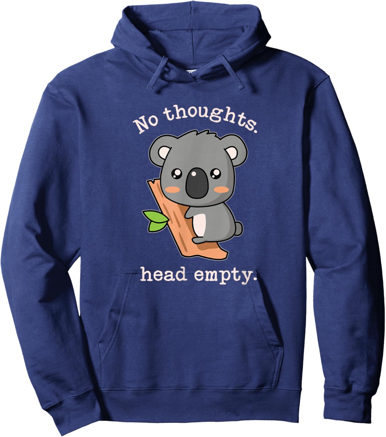 Internet Meme Smooth Brain Gang No Thoughts Head Empty Koala Hoodie - Hoodie | Navy