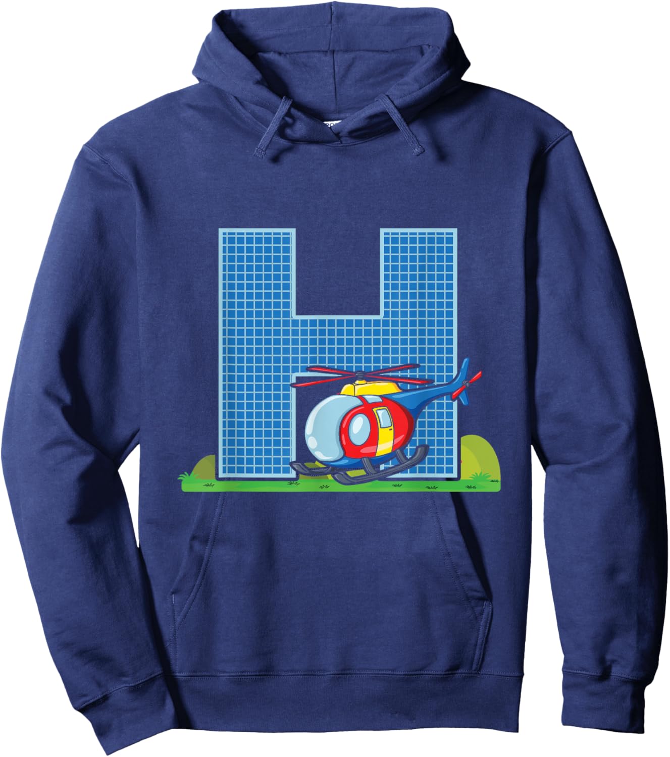 Letter H Helicopter Alphabet Last Name Consonant Initials Hoodie - Hoodie | Navy
