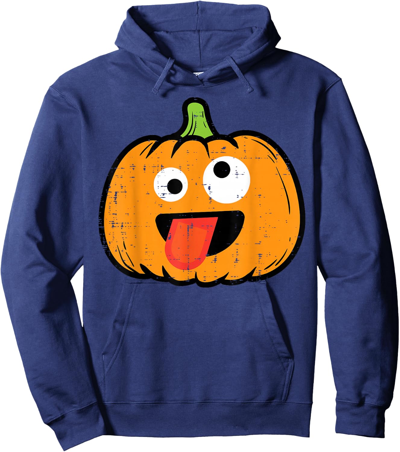 Halloween Pumpkin Tongue Out Face Costume Boy Kids Men Women Hoodie - Hoodie | Navy