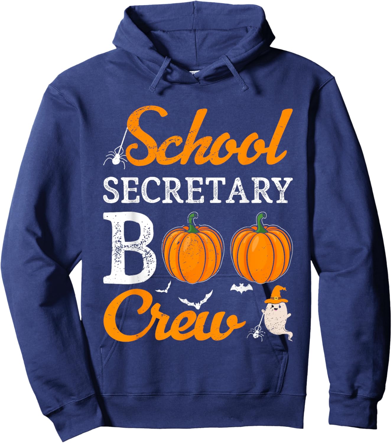 School Secretary Boo Crew Halloween School Office Squad Hoodie - Hoodie | Navy