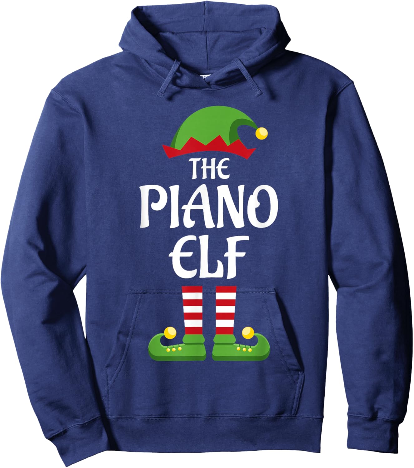 Piano Elf Family Matching Group Christmas Hoodie - Hoodie | Navy