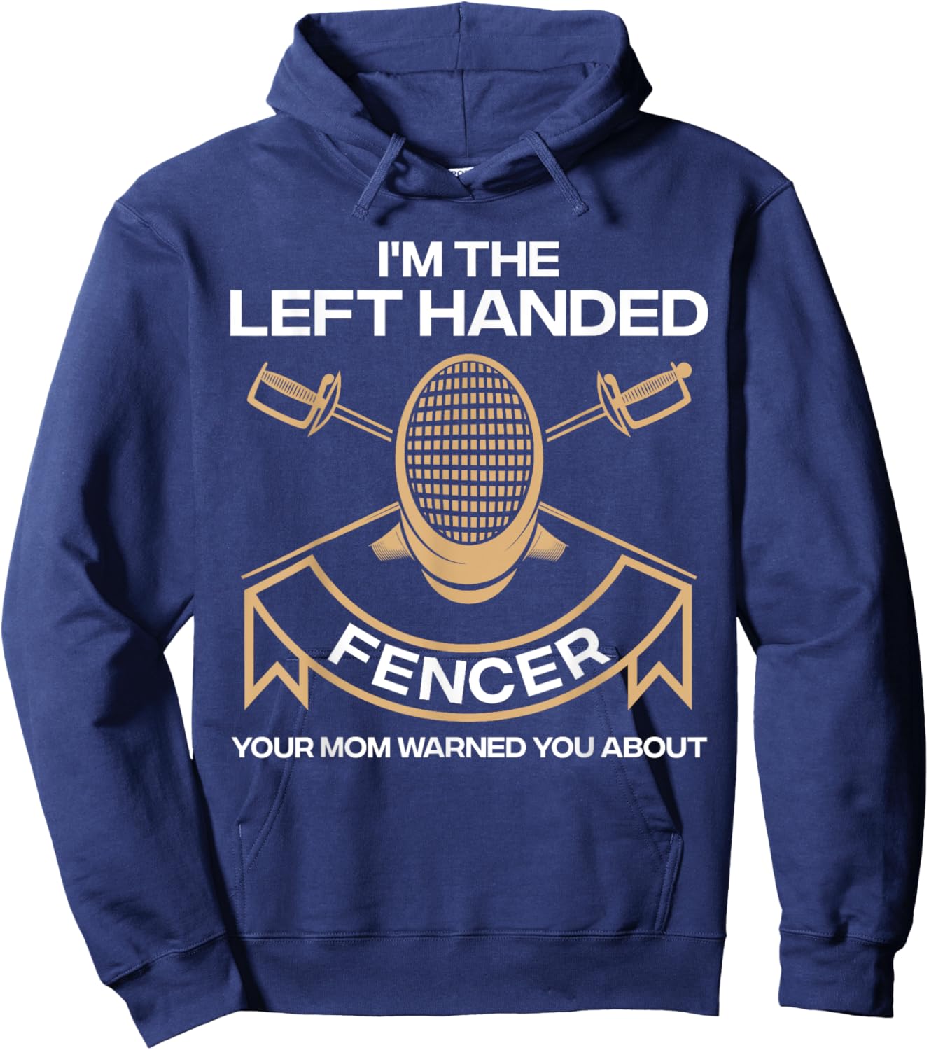 Best Fencing Gift Fencing Accessories & Stuff Kids to Adults Black Funny Fencing Design For Kids Men Women Left Handed Fencer Hoodie - Hoodie | Navy