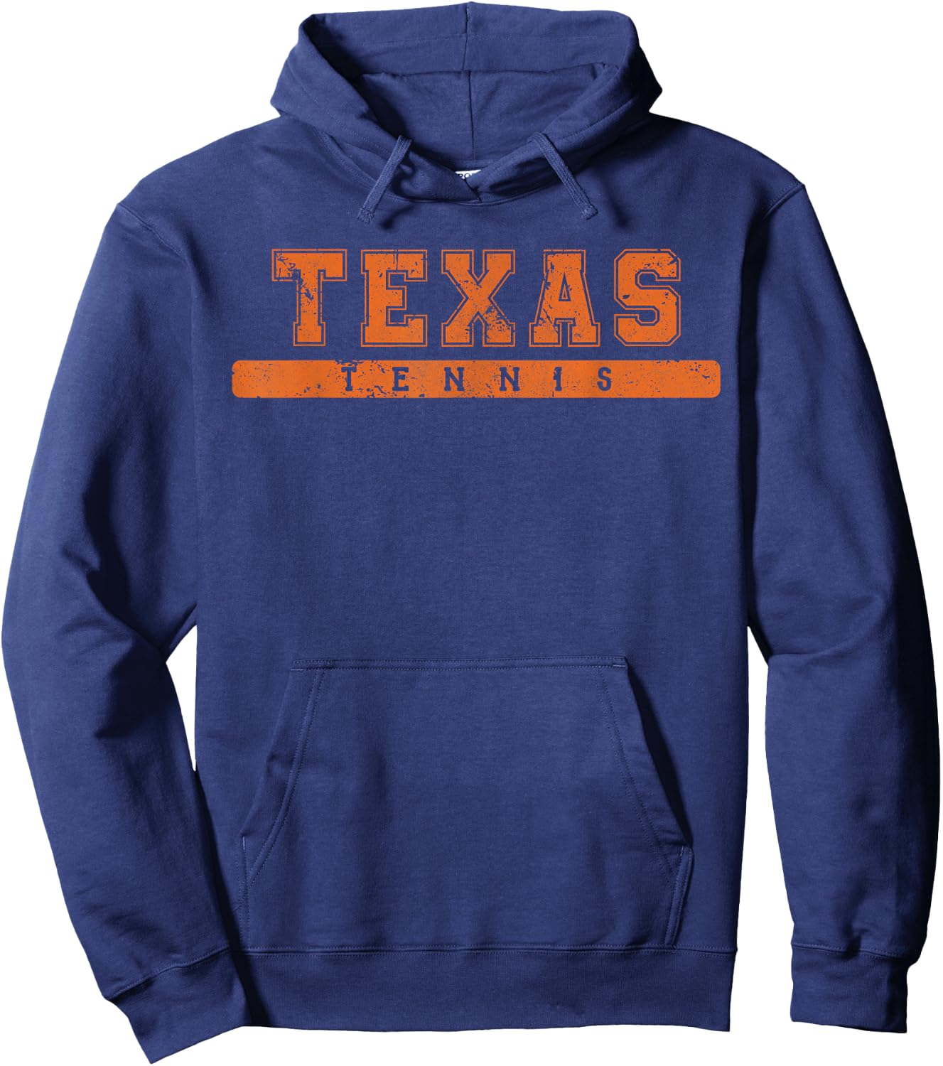 Texas Tennis Orange Vintage Text Hoodie - Hoodie | Navy