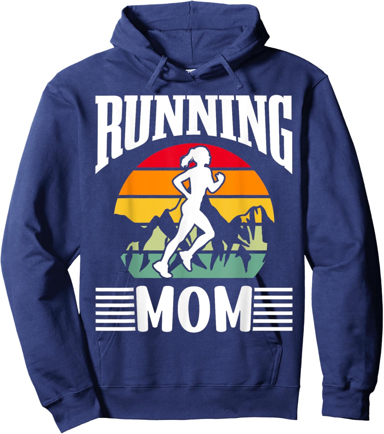 Running Mom Jogging Mother Runner Mommy Mama Mother's Day Hoodie - Hoodie | Navy