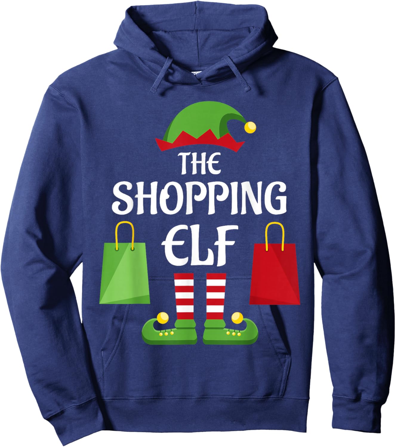Shopping Elf Family Matching Group Christmas Shopper Hoodie - Hoodie | Navy