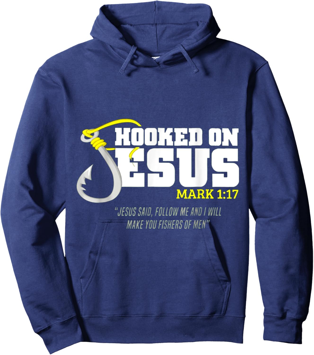 Hooked On Jesus Hoodie - Hoodie | Navy