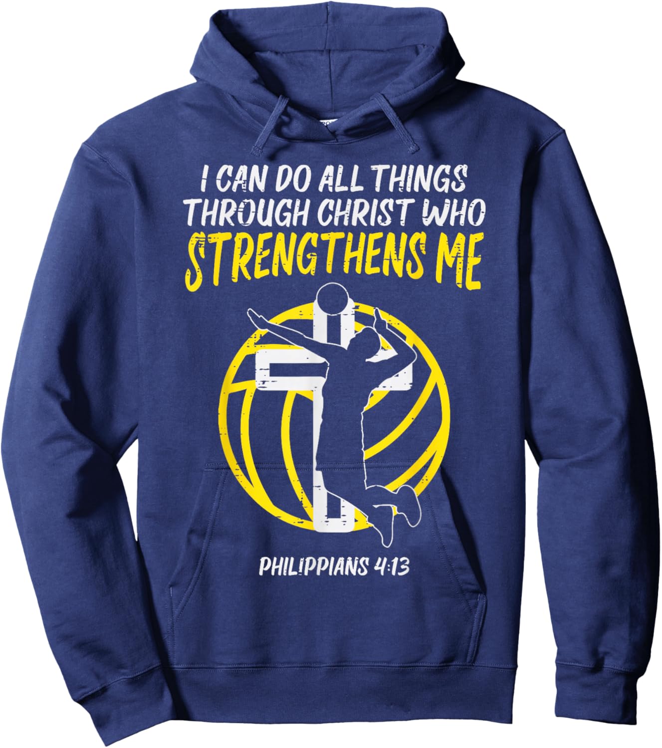 Can Do All Things Volleyball Religious Christian Men Women Hoodie - Hoodie | Navy