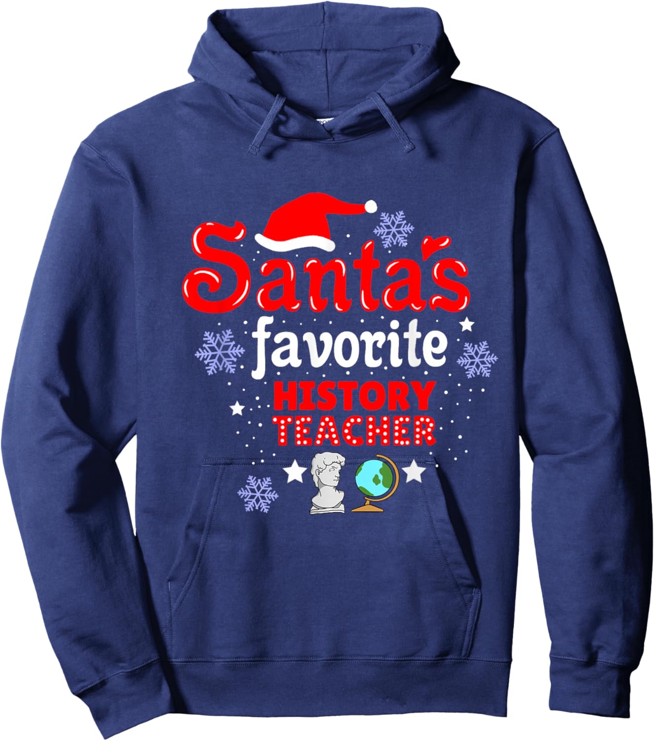 Santas Favorite History Teacher Christmas Hoodie - Hoodie | Navy