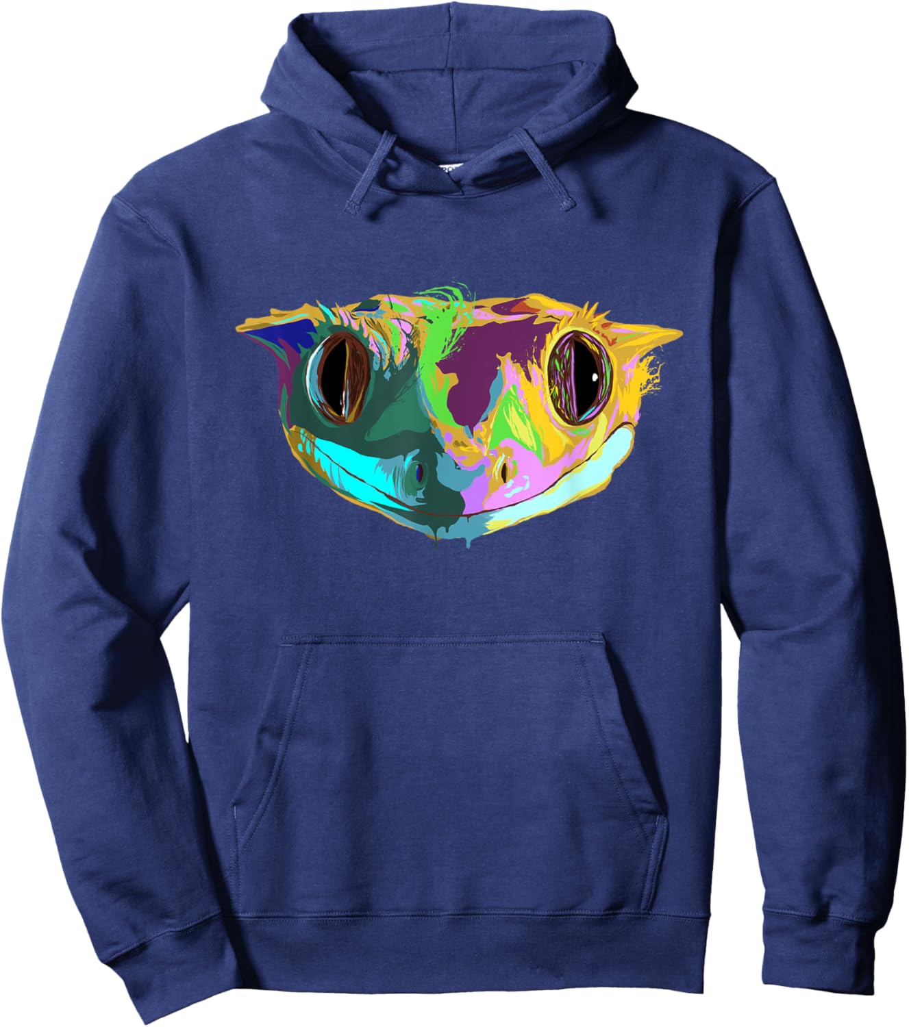 Colourful Reptile Crested Gecko Hoodie - Hoodie | Navy