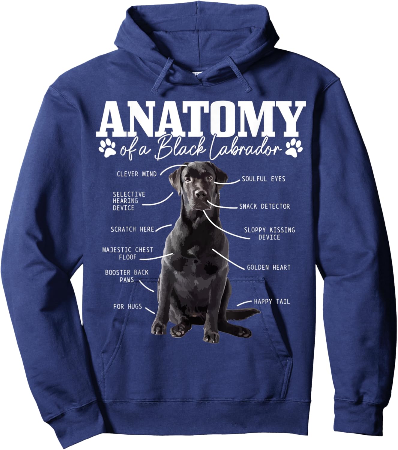 Black Labrador Retriever Anatomy Funny Cute Dog Mom Dad Women Girls Kids Hoodie - Hoodie | Navy
