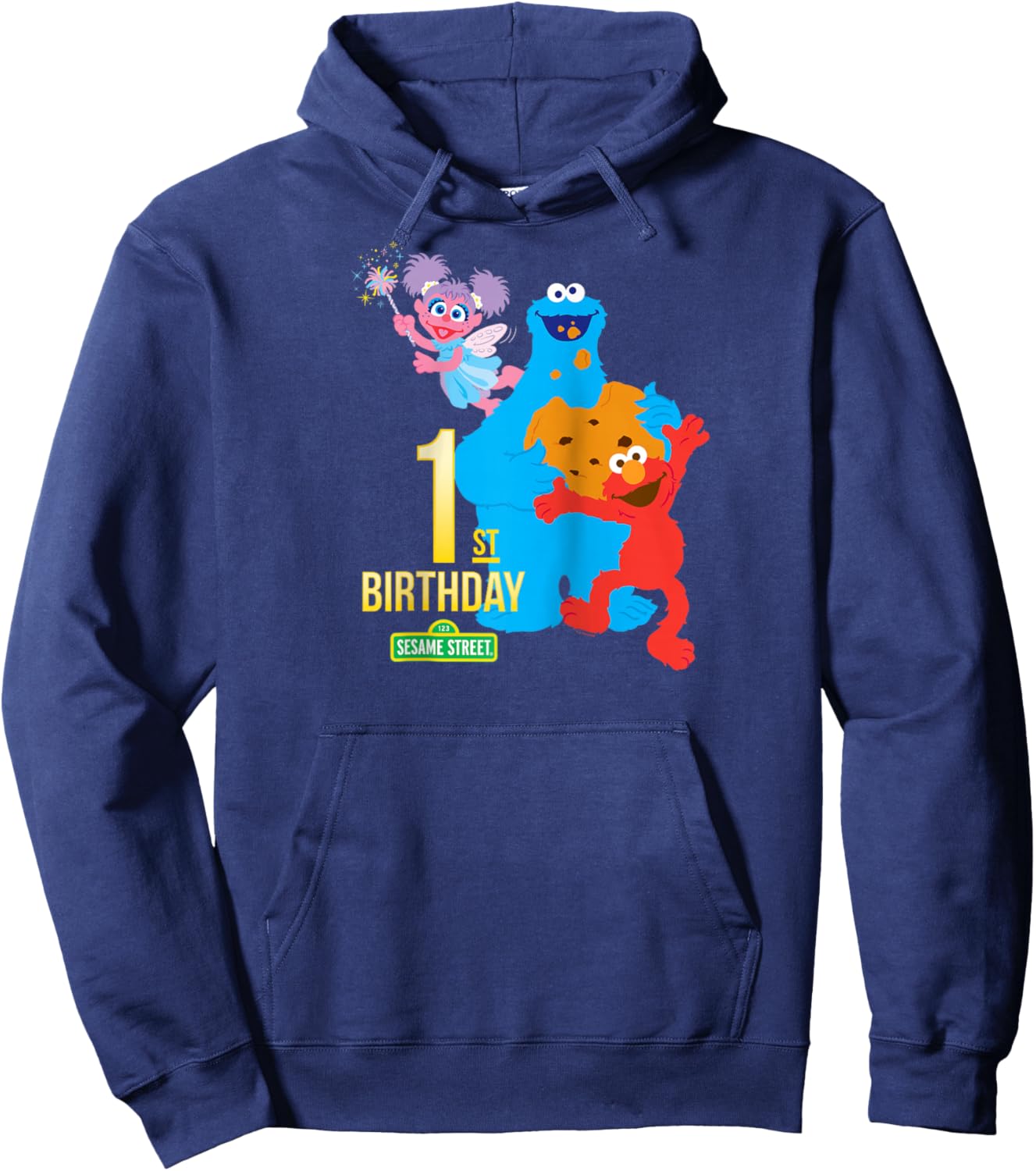 Sesame Street 1st Birthday Raglan Baseball Hoodie - Hoodie | Navy
