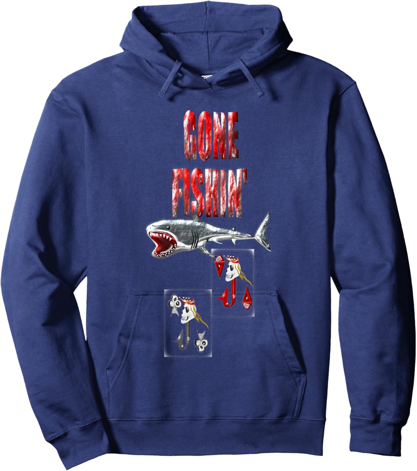 JJ 's fish hooks , gone fishin' Hoodie - Hoodie | Navy