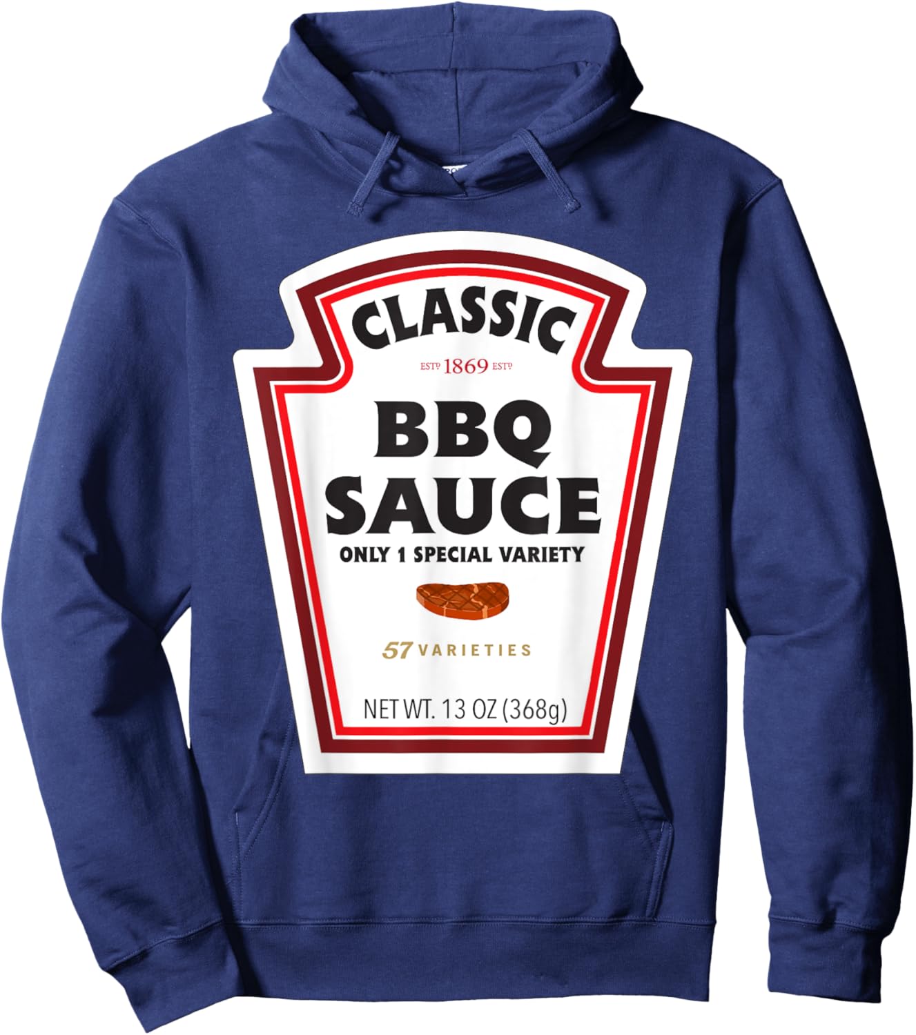 Classic BBQ Sauce Bottle Label Funny Halloween Costume Hoodie - Hoodie | Navy