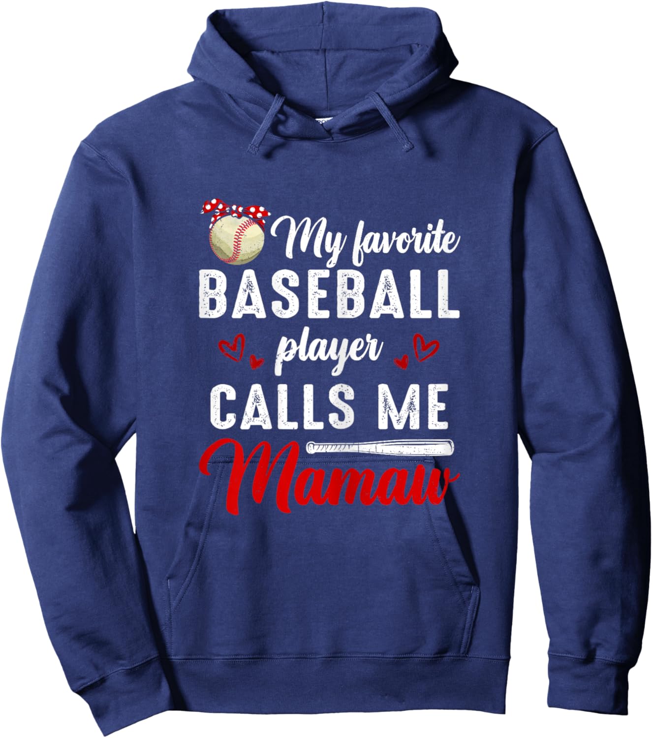My Favorite Baseball Player Calls Me Mamaw Cute Mother's Day Hoodie - Hoodie | Navy