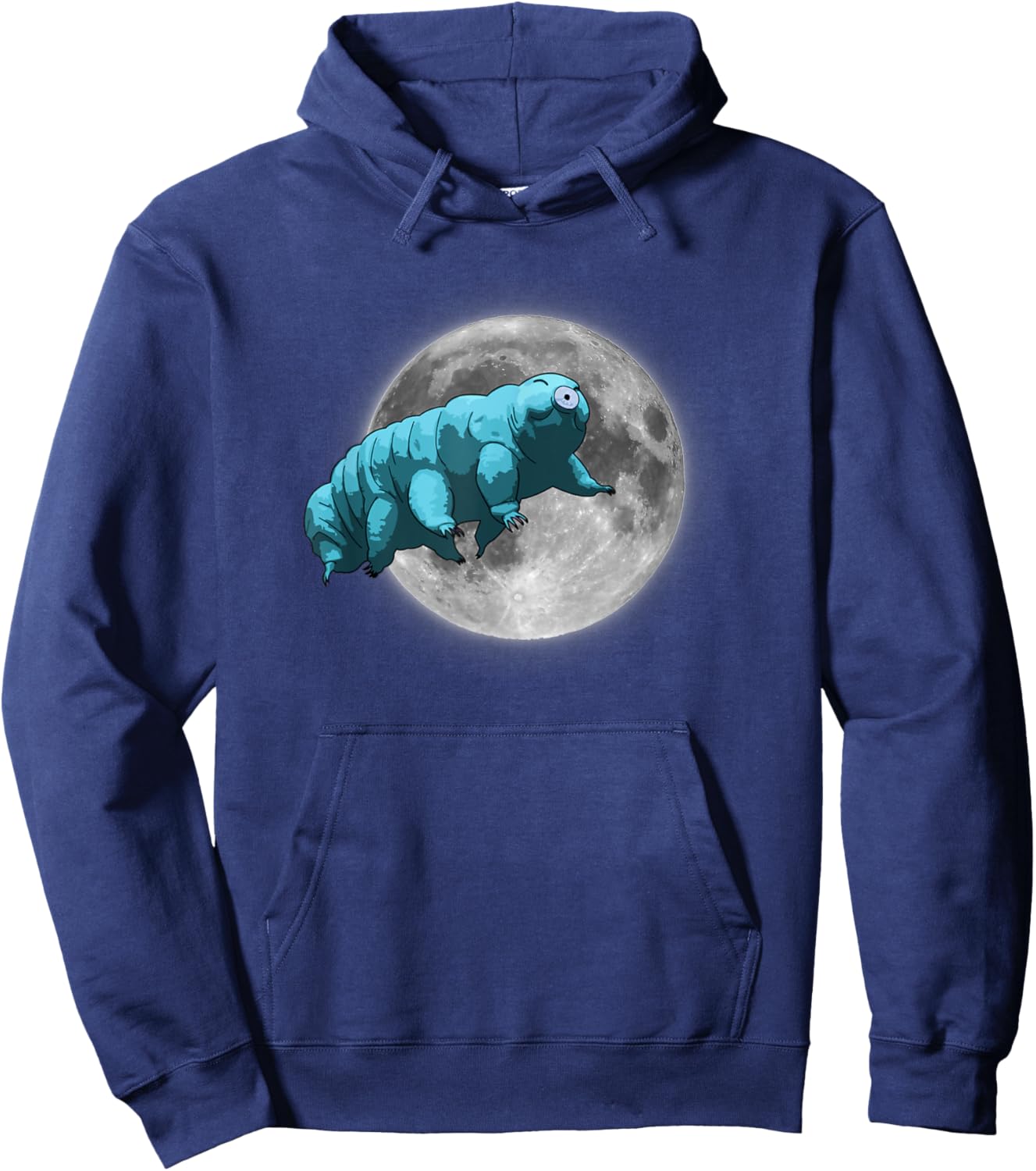 Tardigrade in Space | Funny Water Bear Moon Hoodie - Hoodie | Navy