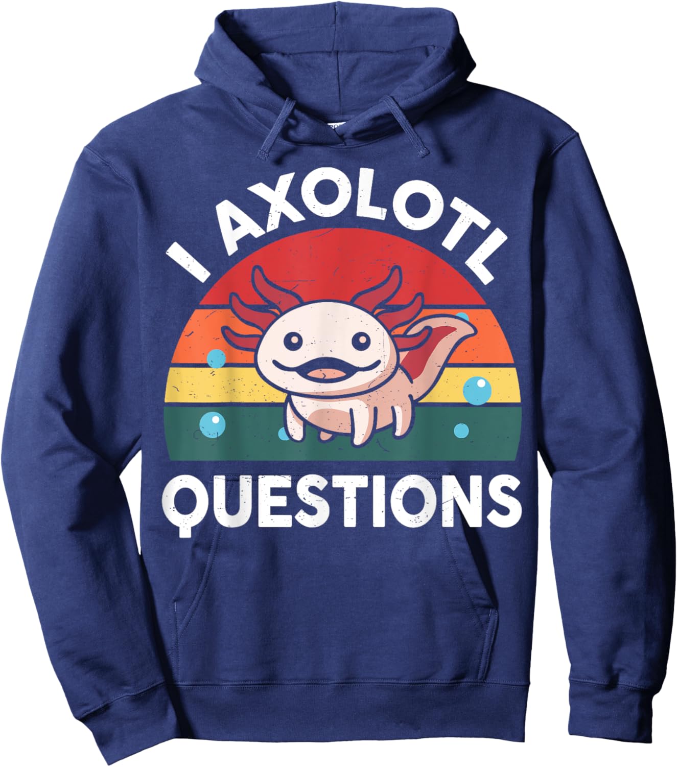 Axolotl-Shirt I Axolotl Questions Shirt Kids Cute Funny Hoodie - Hoodie | Navy