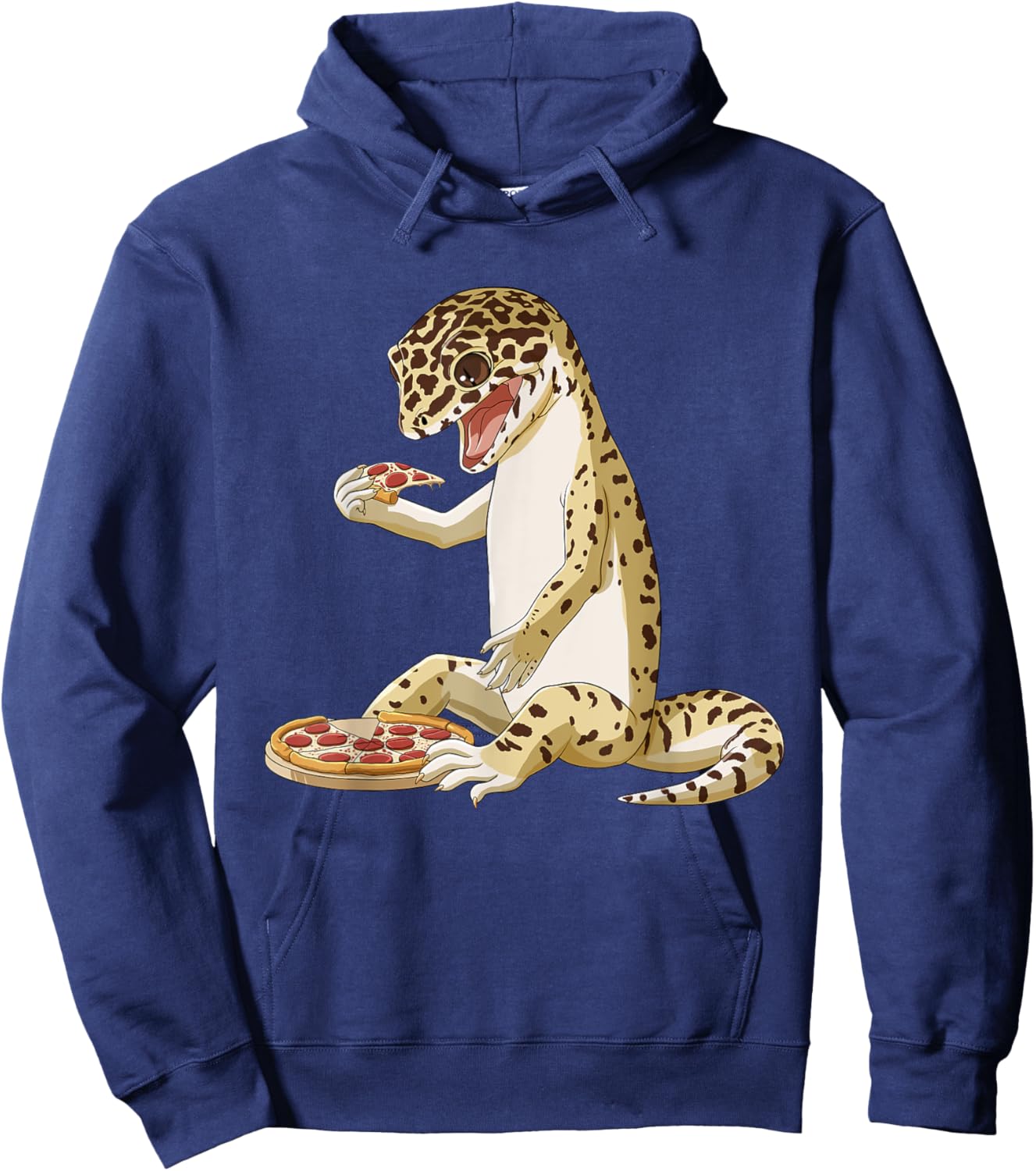 Funny Pizza Lover Reptile Leopard Gecko Hoodie - Hoodie | Navy