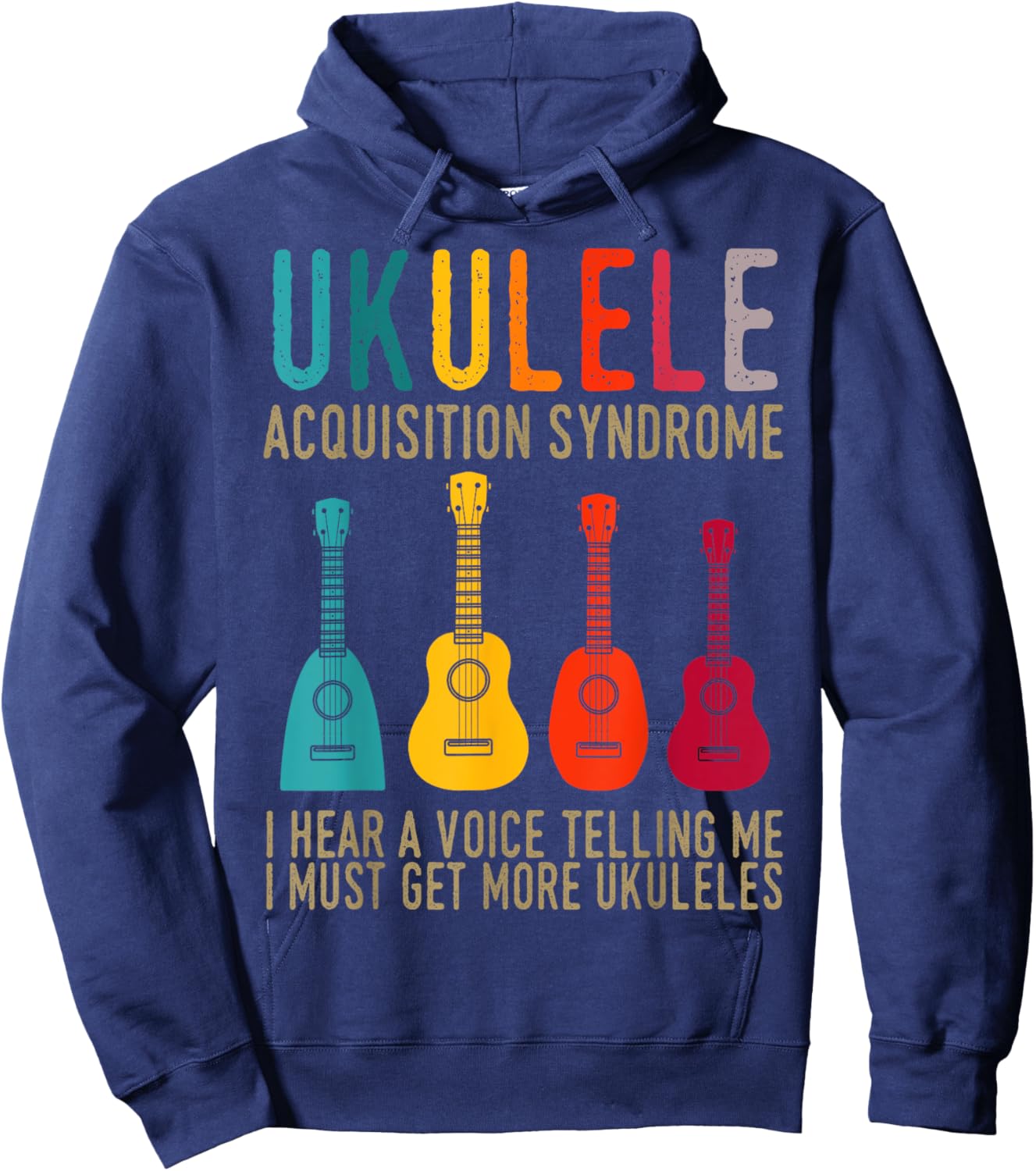 Ukulele Four String Instrument Musician Lover Hoodie - Hoodie | Navy